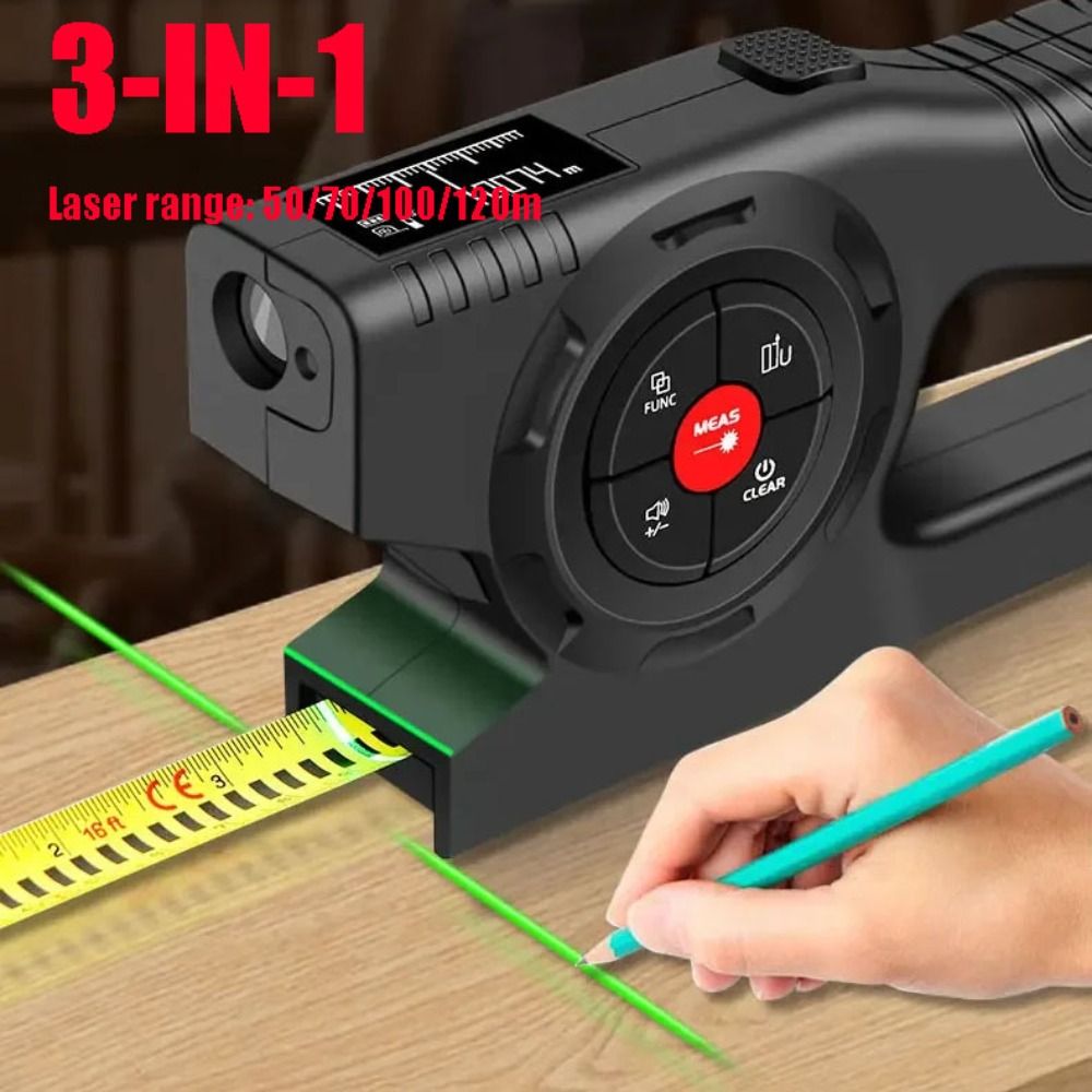 Industrial Laser Cleaning - Pengukur Laser 3-in-1, Meteran Digital Retraktil