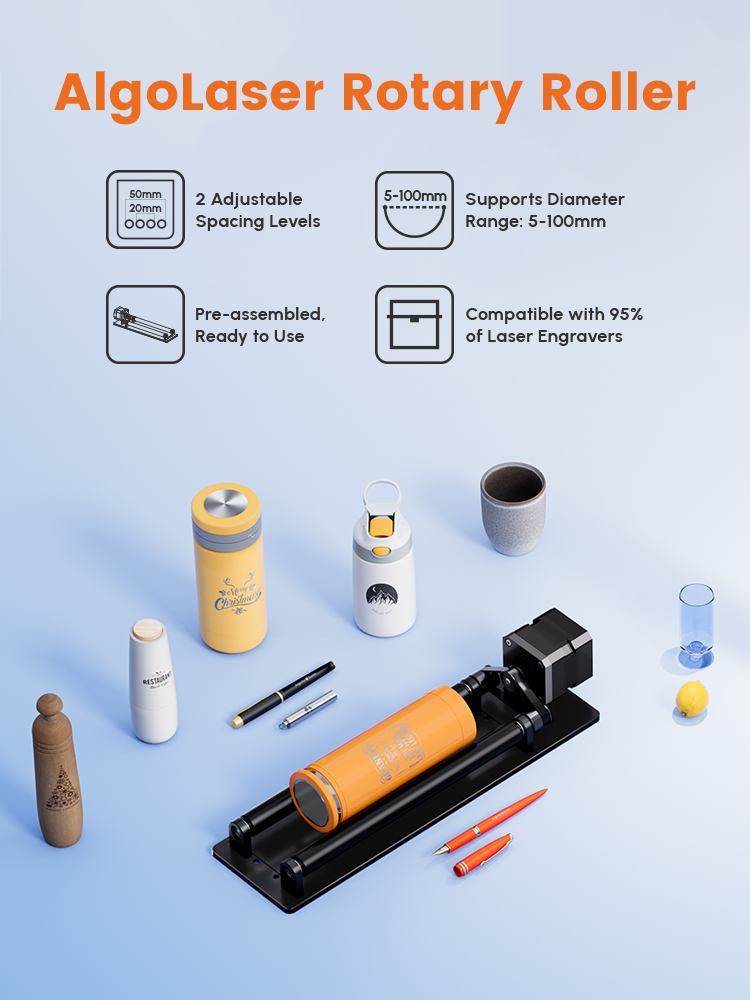 AlgoLaser Rotary Roller 360 °  - Rotary Axis Laser Engraver ulasan dan harga
