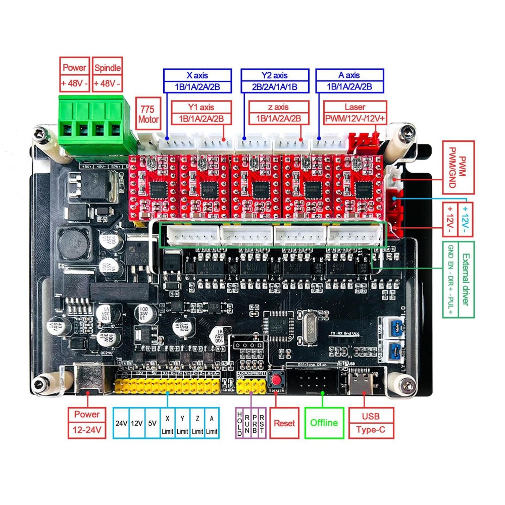 Grbl 4-Axis 32bit Papan Kontro - Laser Controller Board ulasan dan harga